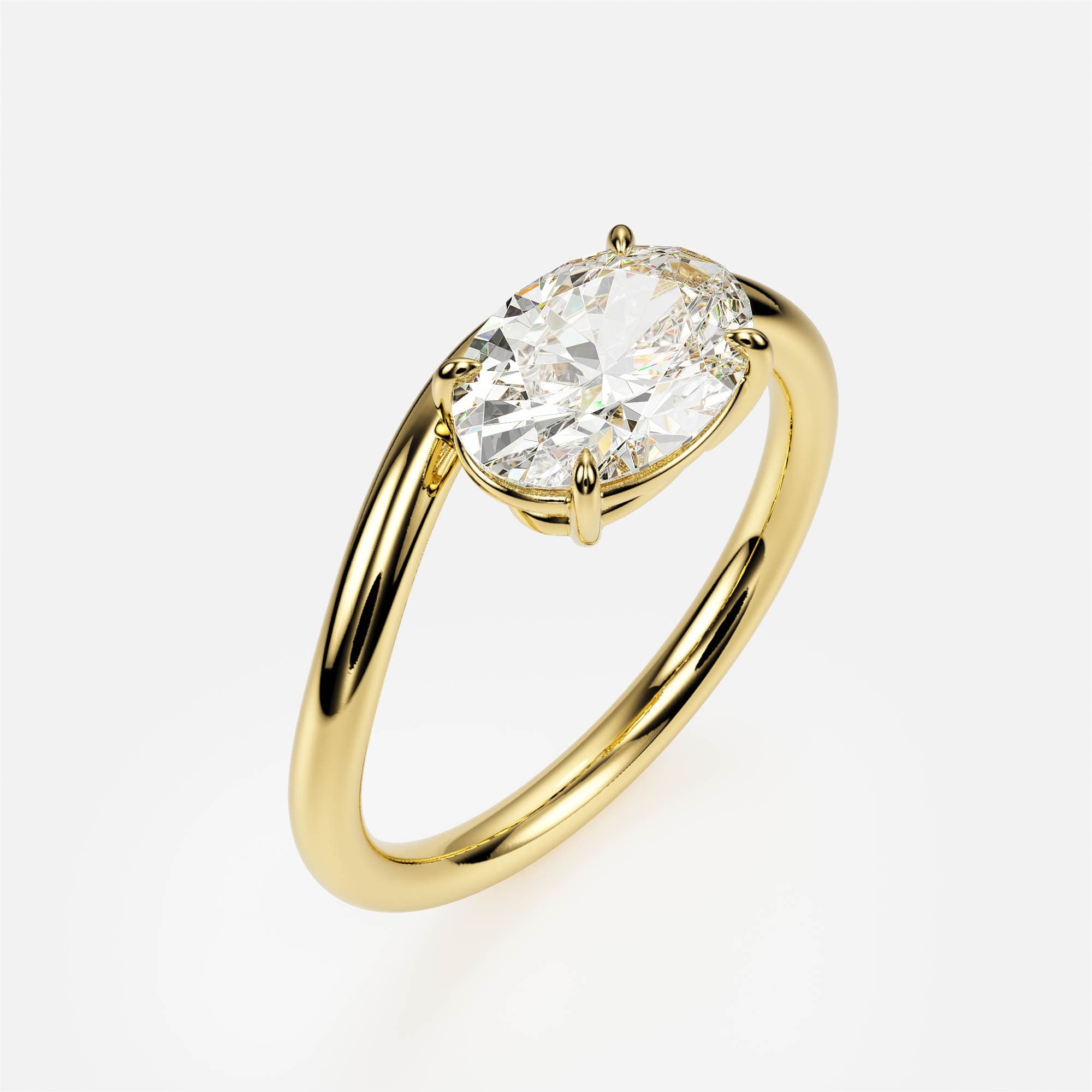 Arc Solitaire — Yellow Gold 585, Oval
