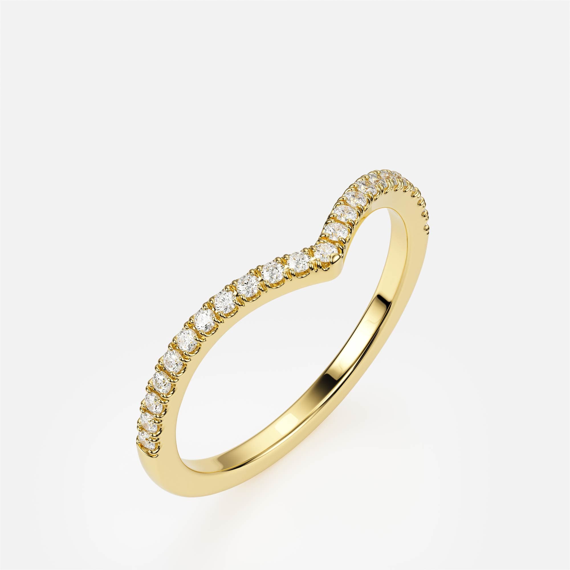 Chevron Pavé — Жёлтое золото 585, Круглая