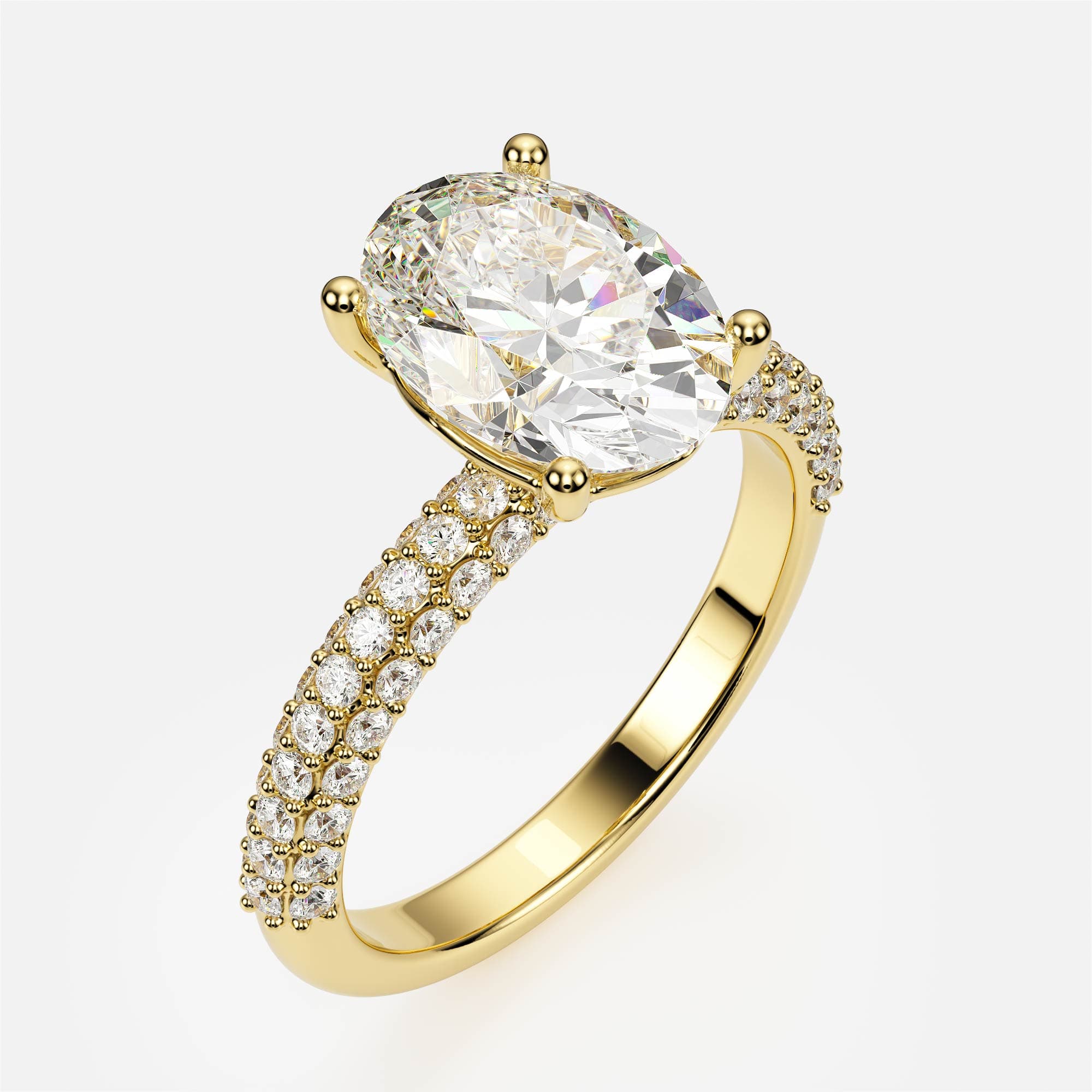 Duo Pavé — Yellow Gold 585, Oval