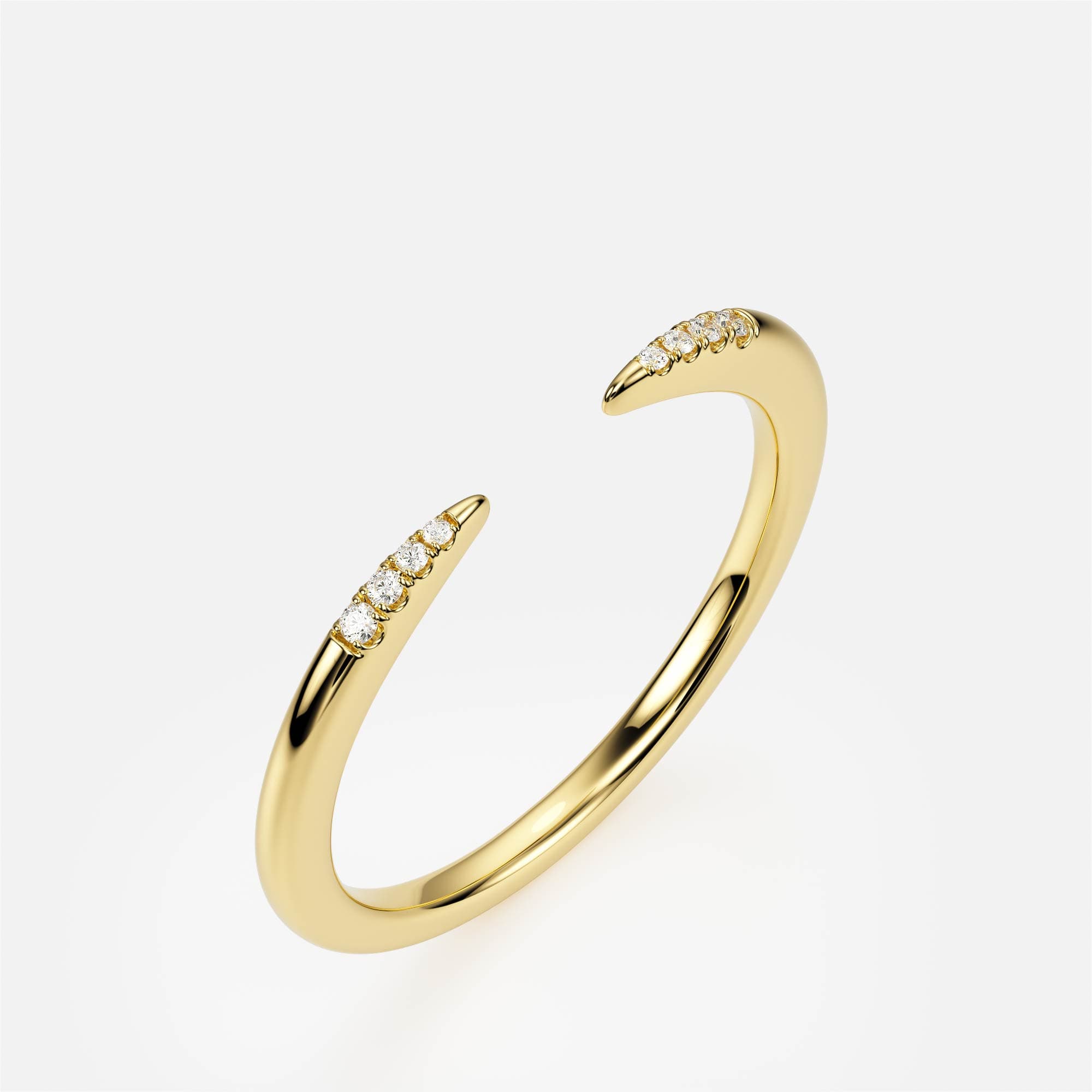 Open Crescent Pavé — Жёлтое золото 585, Круглая
