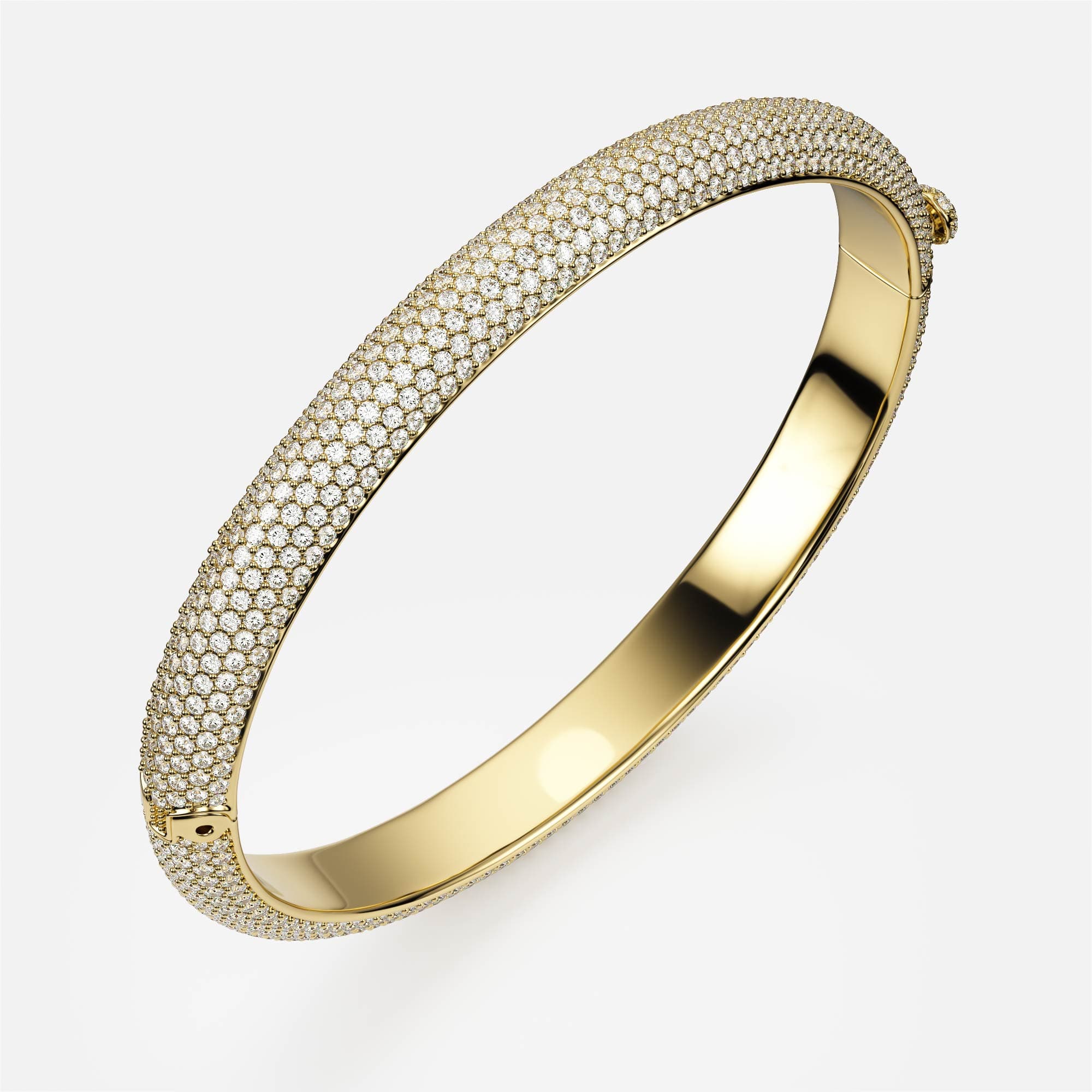 Pavé Bangle — Yellow Gold 585, Round