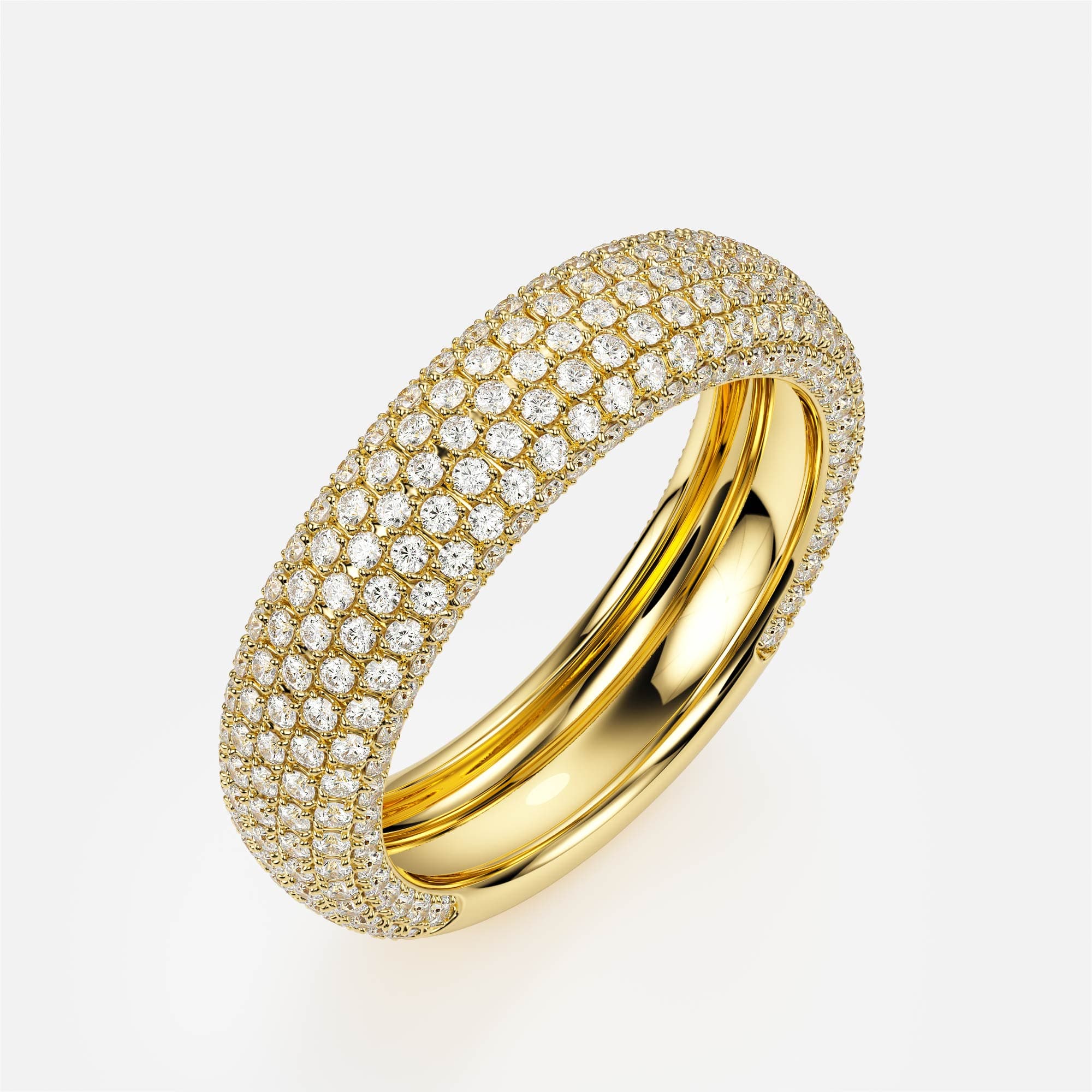 Pavé Dome — Yellow Gold 585, Round