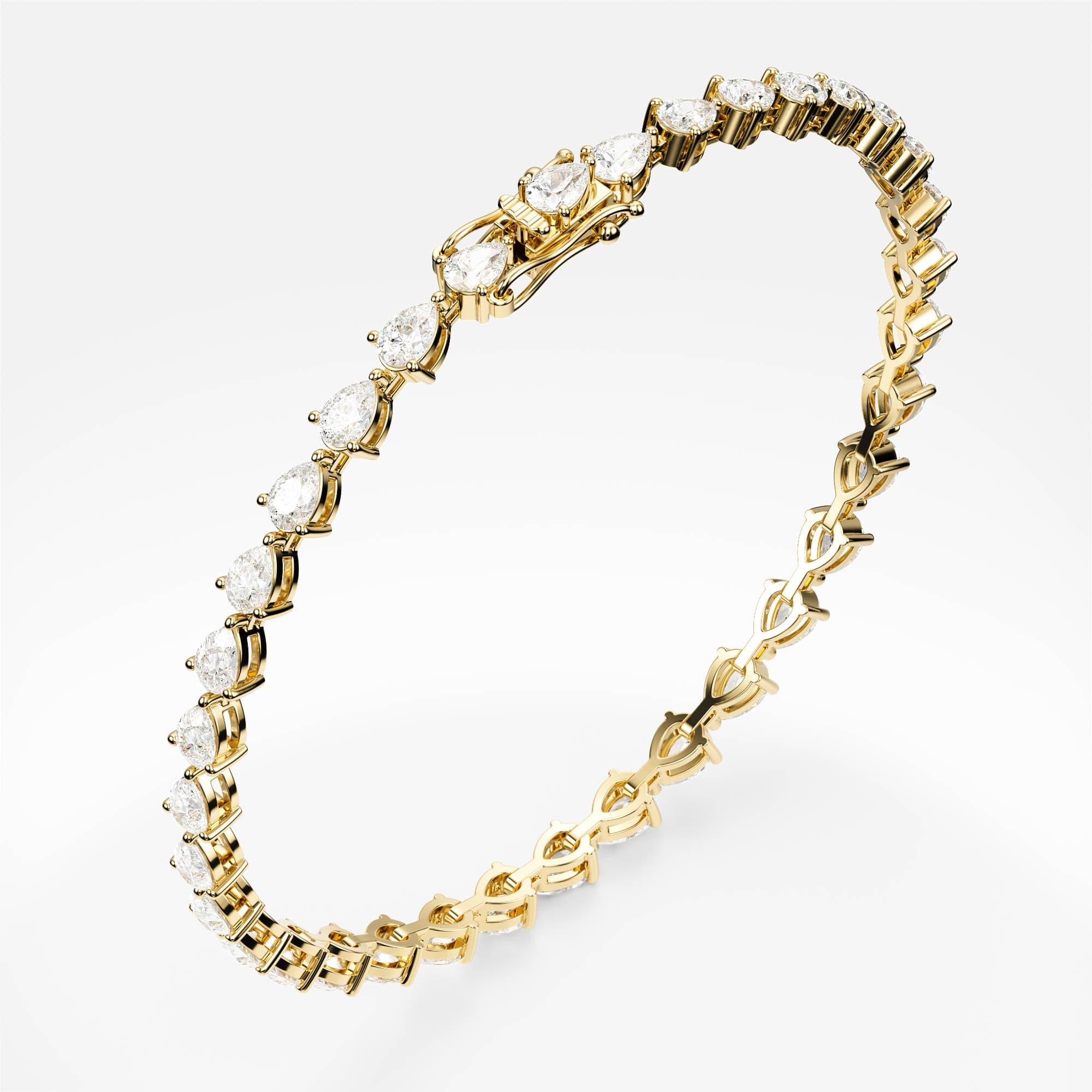 Pear Line Tennis — Yellow Gold 585, Pear