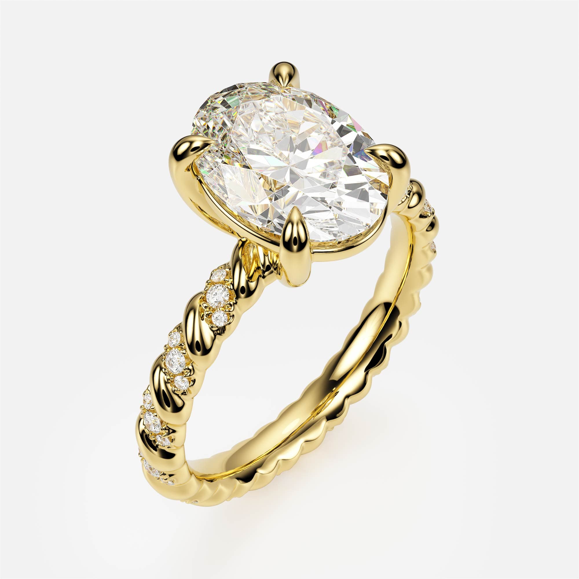 Spiral Pavé — Yellow Gold 585, Oval