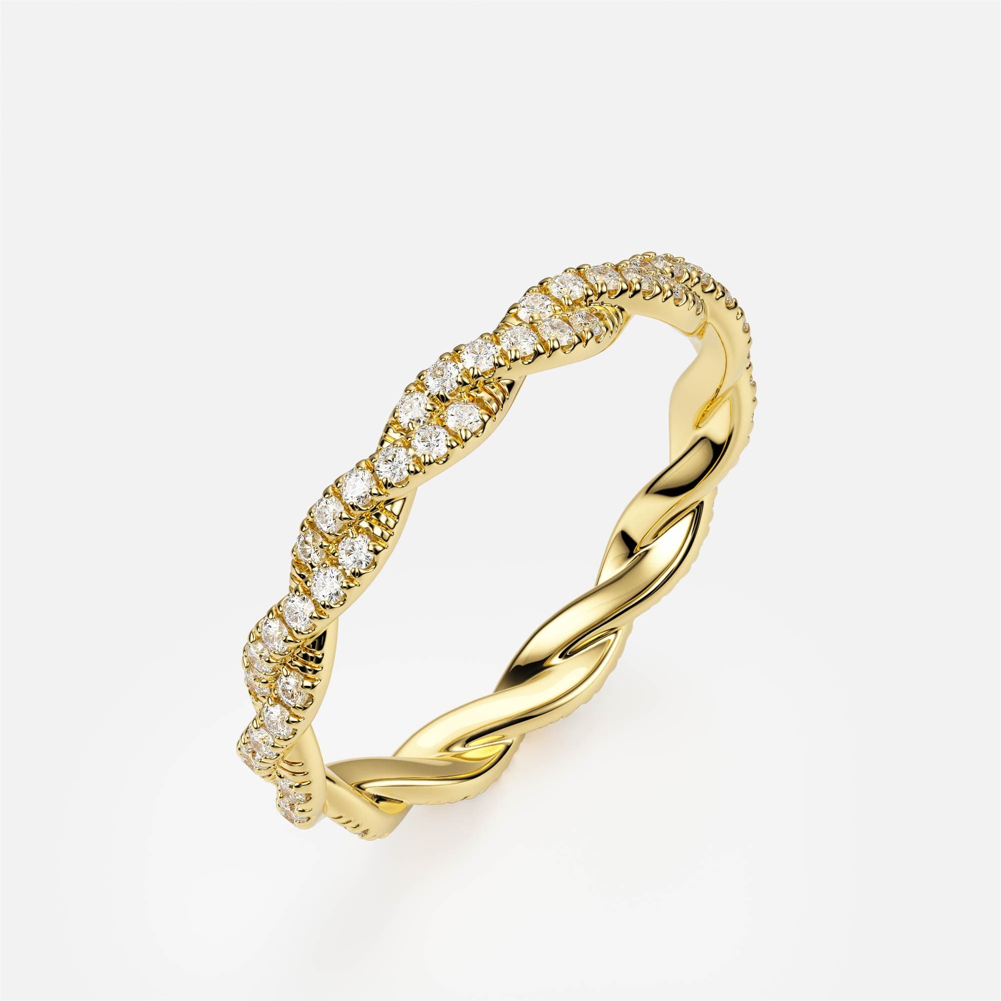Twined Pavé — Yellow Gold 585, Round